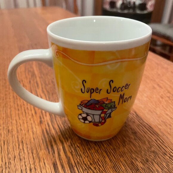 Super Soccer Mom Themed Coffee Cup Mug by History and Heraldry - Picture 1 of 6